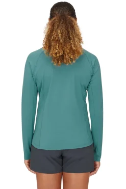 Rab T-Shirts & Baselayers-Womens Sonic Long Sleeved Zip-T - Eucalyptus