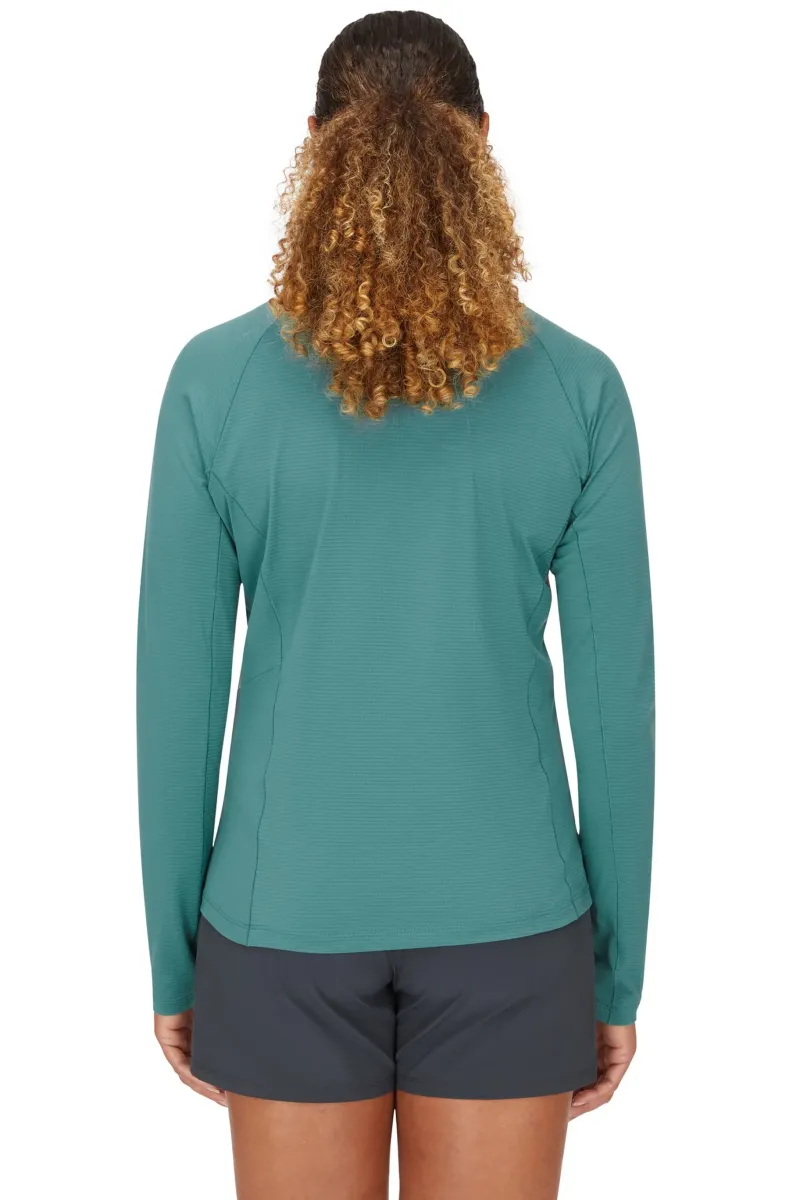 Rab T-Shirts & Baselayers-Womens Sonic Long Sleeved Zip-T - Eucalyptus