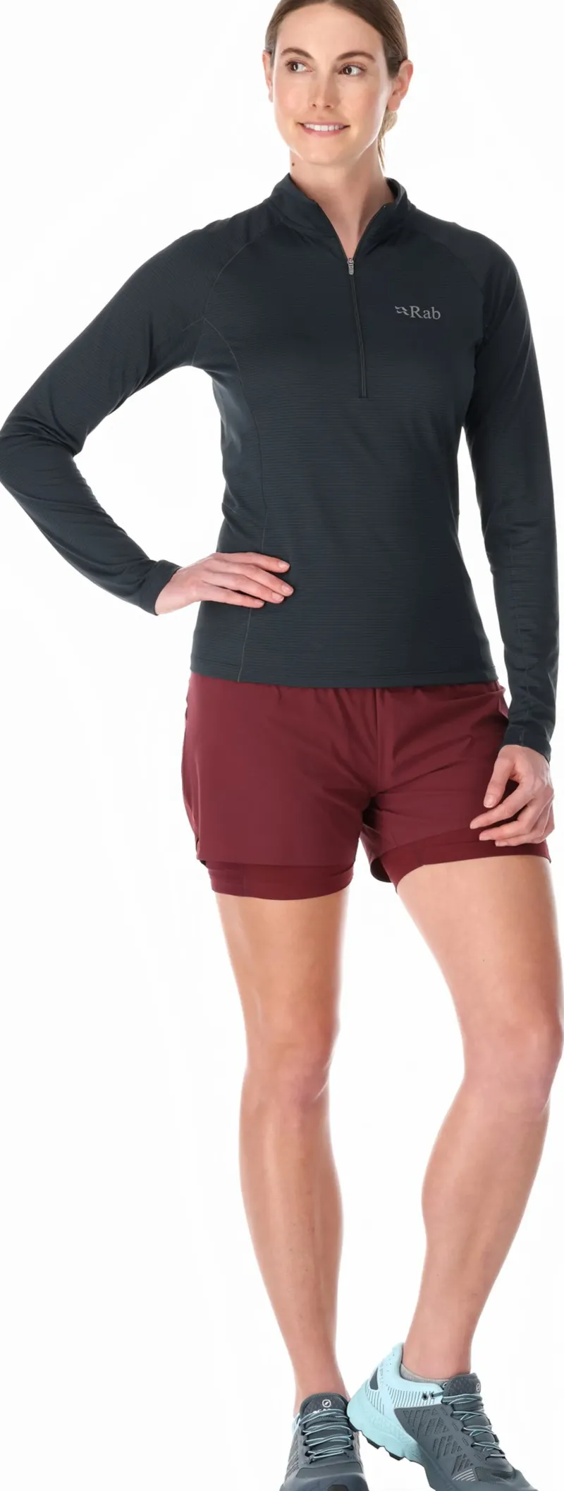 Rab T-Shirts & Baselayers-Womens Sonic Long Sleeved Zip-T - Beluga