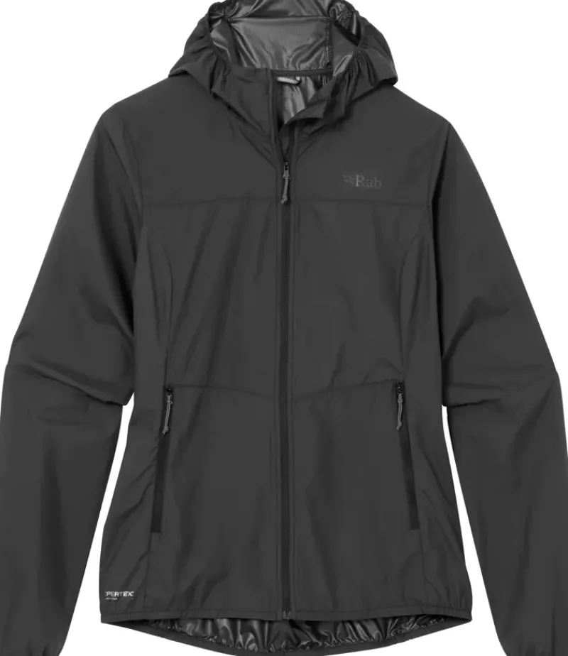 Rab Windshirts-Womens Windgather Hoody - Black