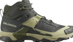 Salomon Hiking Shoes & Boots|Mid Height Boots-Mens X Ultra 5 Mid GTX Shoe - Peat-Gray Green-Blue Nights