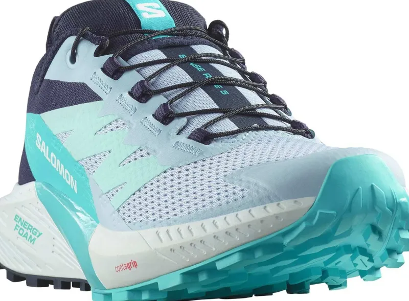 Salomon Hiking Shoes & Boots|Running Shoes-Womens Sense Ride 5 Shoes - Cashmere Blue-Carbon-Peacock Blue
