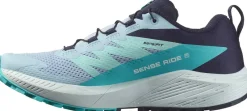 Salomon Hiking Shoes & Boots|Running Shoes-Womens Sense Ride 5 Shoes - Cashmere Blue-Carbon-Peacock Blue