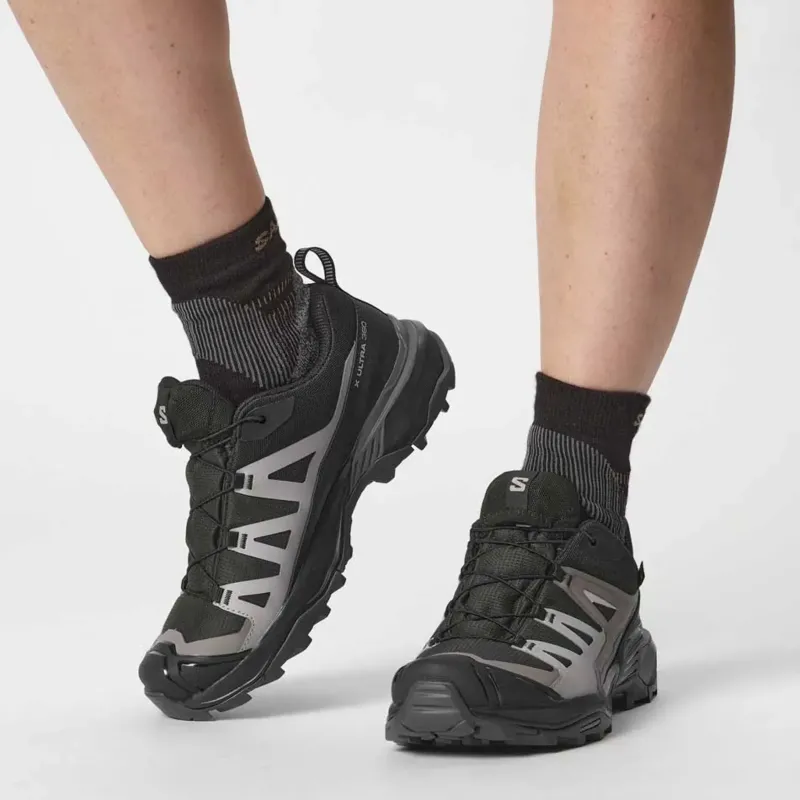 Salomon Hiking Shoes & Boots|Walking Shoes-Womens X Ultra 360 GTX Shoes - Black-Plum Kitten-Shale