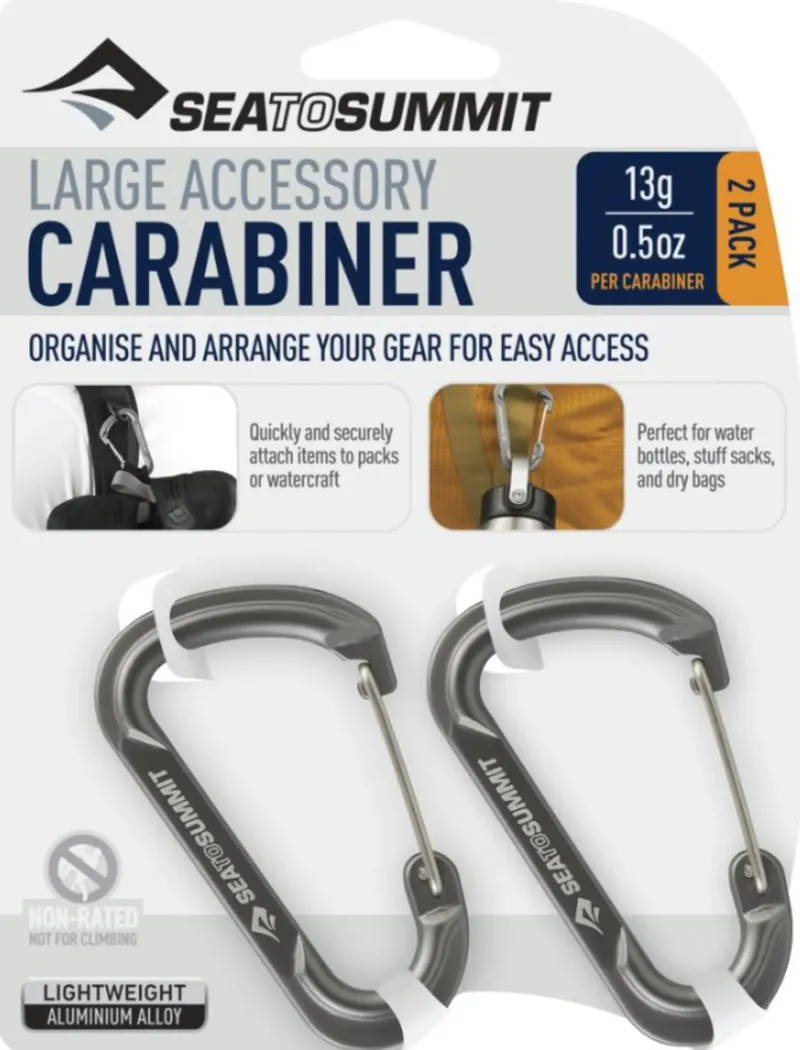 Sea To Summit Buckles & Straps-Large Accessory Carabiners - 2pcs - Grey