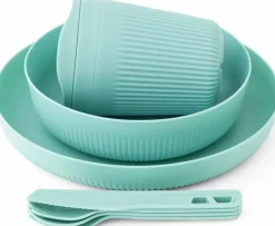 Sea To Summit Plates, Bowls, Cups & Utensils-Passage Dinnerware Set - 1P - 7 Piece - Aqua Sea