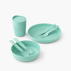 Sea To Summit Plates, Bowls, Cups & Utensils-Passage Dinnerware Set - 1P - 7 Piece - Aqua Sea