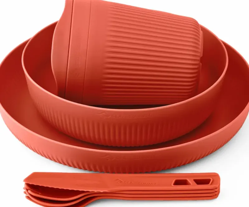 Sea To Summit Plates, Bowls, Cups & Utensils-Passage Dinnerware Set - 1P - 7 Piece - Spicy Orange