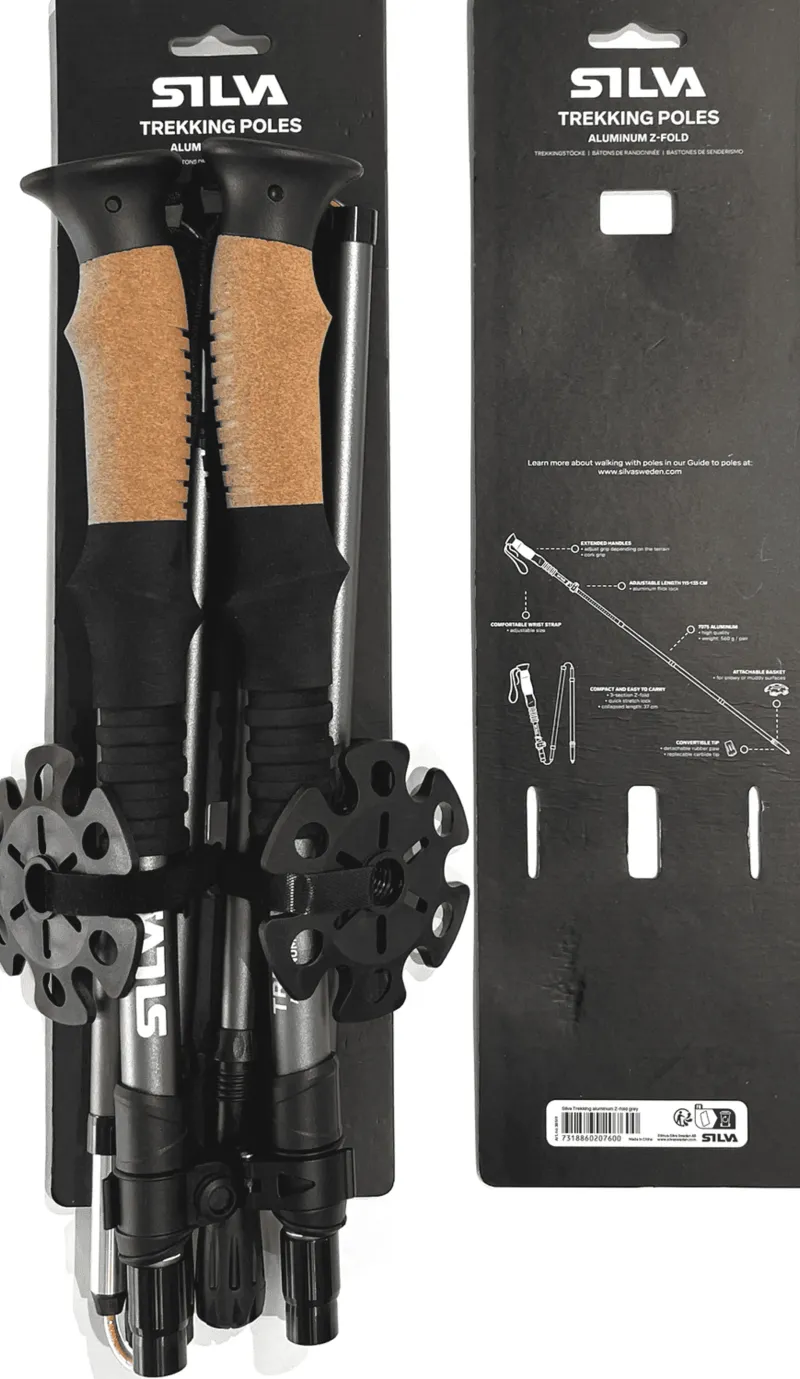 Silva Walking Poles-Trekking Poles Aluminum Z-fold - Grey