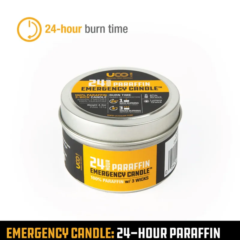 UCO Lights & Lanterns|Lighting-Emergency Candle Lantern Paraffin - 24 Hour