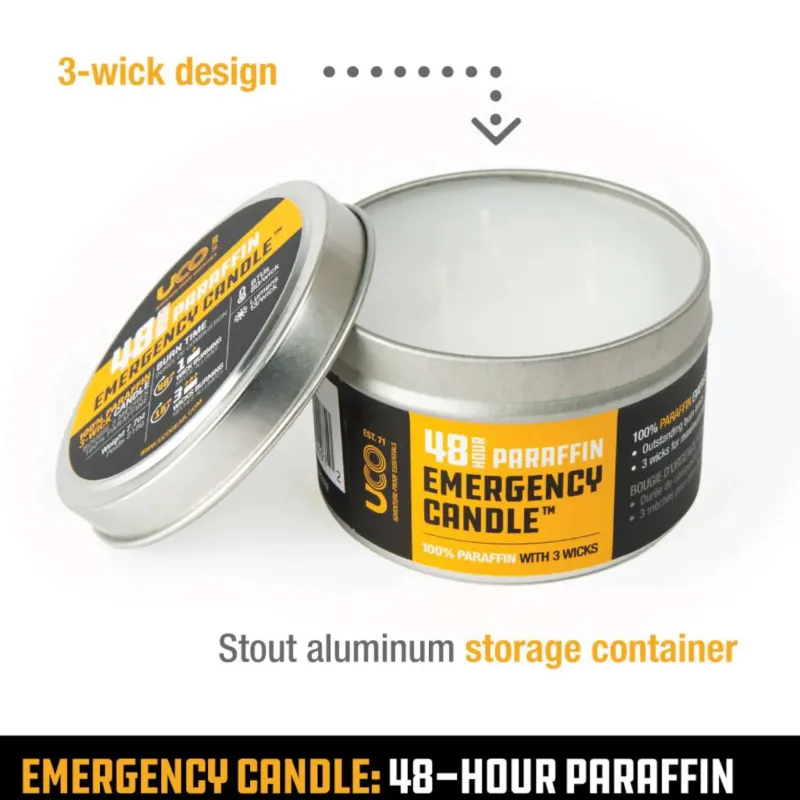UCO Lights & Lanterns|Lighting-Emergency Candle Lantern Paraffin - 48 Hour