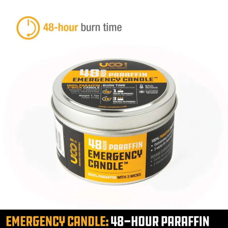 UCO Lights & Lanterns|Lighting-Emergency Candle Lantern Paraffin - 48 Hour