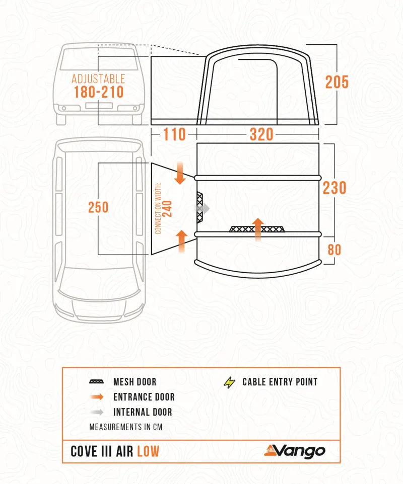 Vango Driveaway Van Awnings-Cove III Air Low DriveAway Awning