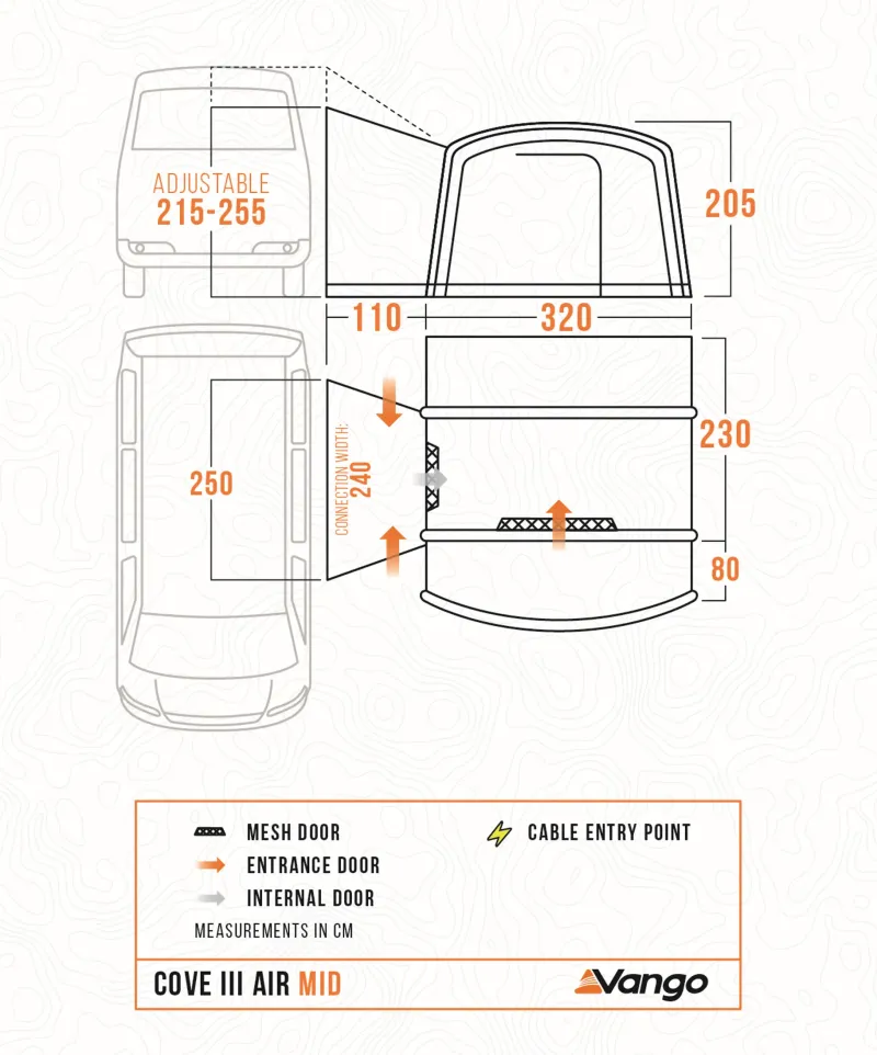 Vango Driveaway Van Awnings-Cove III Air Mid DriveAway Awning