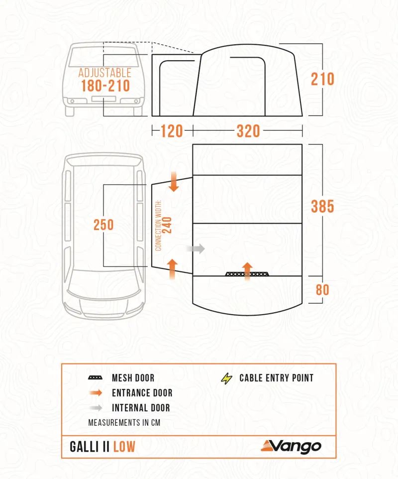 Vango Driveaway Van Awnings-Galli II Low DriveAway Awning
