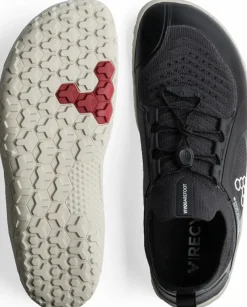 Vivobarefoot Running Shoes-Mens Primus Trail Knit FG Shoes - Obsidian-Sandstone
