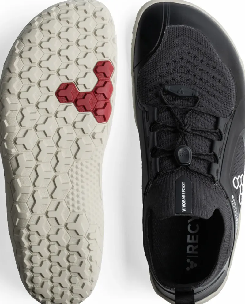 Vivobarefoot Running Shoes-Mens Primus Trail Knit FG Shoes - Obsidian-Sandstone