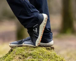 Vivobarefoot Running Shoes-Mens Primus Trail Knit FG Shoes - Obsidian-Sandstone