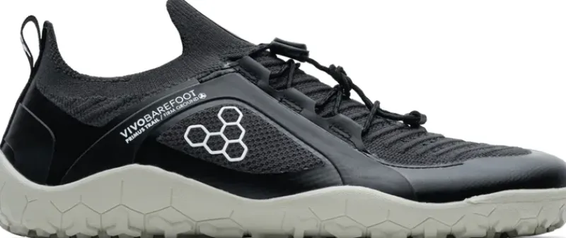 Vivobarefoot Running Shoes-Womens Primus Trail Knit FG Shoes - Obsidian-Sandstone