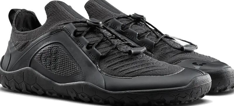 Vivobarefoot Hiking Shoes & Boots|Running Shoes-Womens Primus Trail Knit FG Shoes - Obsidian-Obsidian