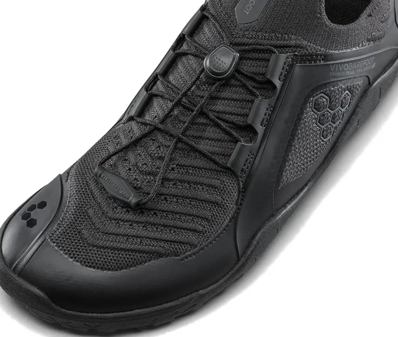 Vivobarefoot Hiking Shoes & Boots|Running Shoes-Womens Primus Trail Knit FG Shoes - Obsidian-Obsidian